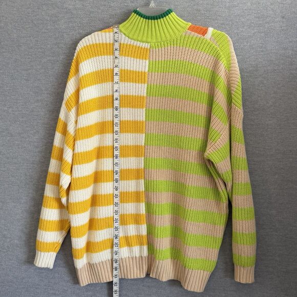 STAUD Cabana Knit Hampton Oversized Sweater M Stripe Multi Bright Bold Statement - Picture 9 of 12